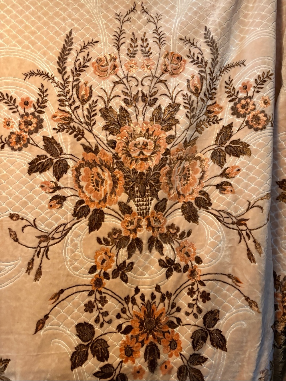 Italian Velvet Bed Cover | Luxurious Floral Chenille
